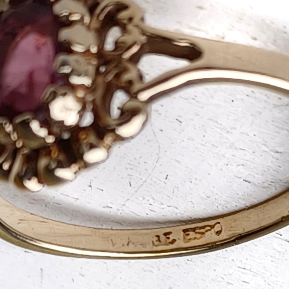 14K or 18K GE ESPO (Joseph Esposito) Gold Amethyst Stone Ring - Picture 8 of 8